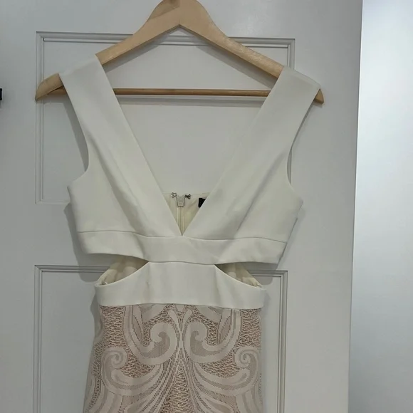 BCBGMaxAzria Cream and Tan Maxi Dress - Picture 4 of 5